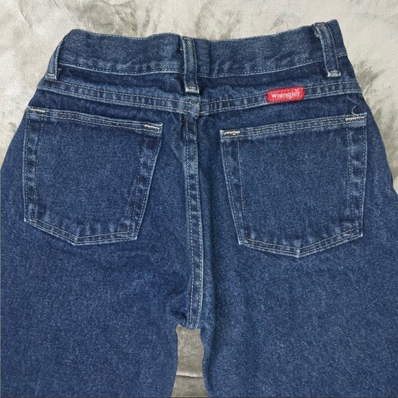 Wrangler Medium Dark Straight Leg Jeans Adjustable Waist Size 12 Slim - Picture 7 of 9